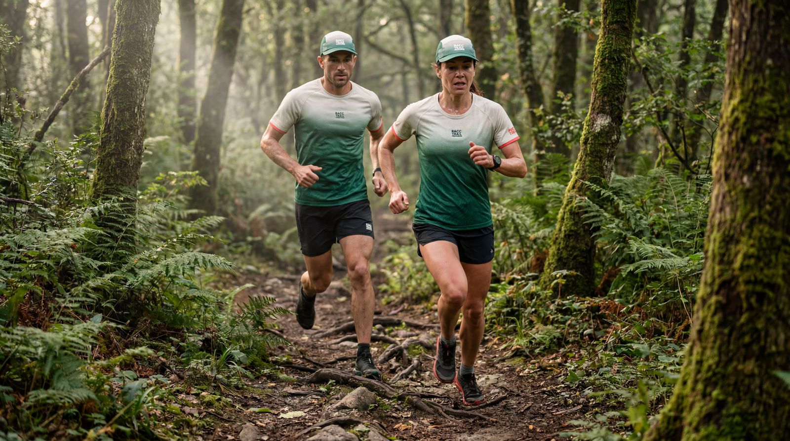 Maillot officiel RACC Trail 2026-2027 porté sur les sentiers